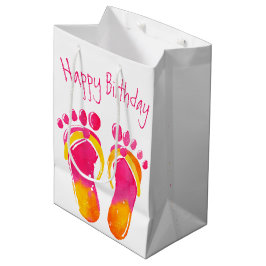 Geburtstag Barfuß und Flip-Flops Mittlere Geschenktüte