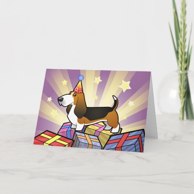 Geburtstag Basset Hound Karte (Vorderseite)