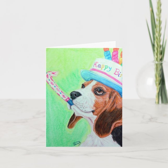 Geburtstag Beagle Karte (Vorderseite)