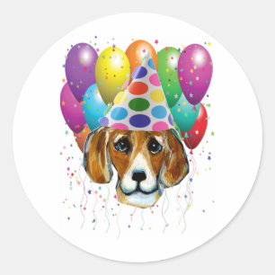 GEBURTSTAG BEAGLE RUNDER AUFKLEBER