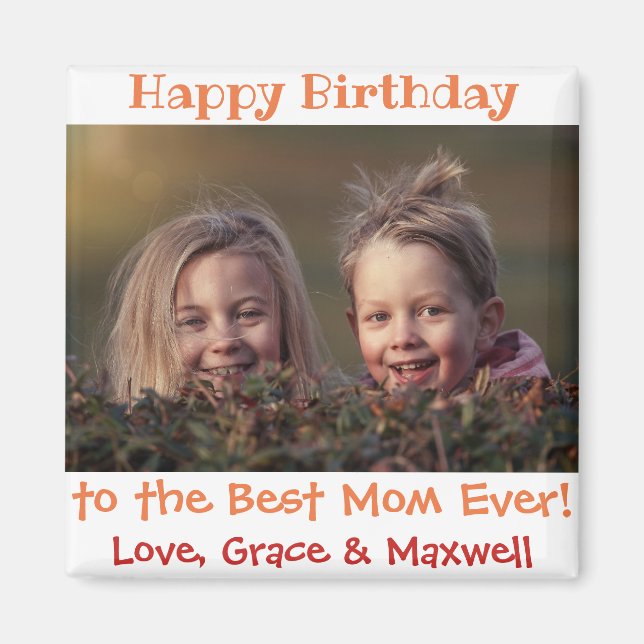 Geburtstag Beste Mama je Foto Magnet (Vorne)