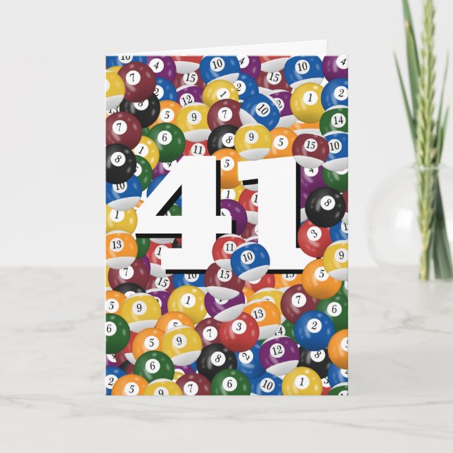 Geburtstag Billard Balls zum 41. Geburtstag Karte (Vorderseite)