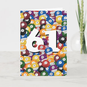 Geburtstag Billard Balls zum 61. Geburtstag Karte