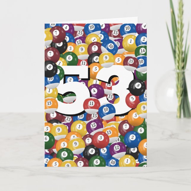 Geburtstag Billiard Balls für 53. Geburtstag Karte (Vorderseite)