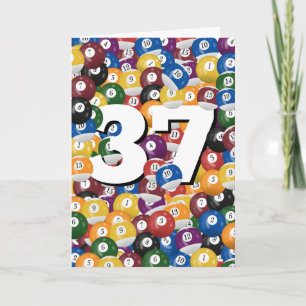 Geburtstag Billiard Balls zum 37. Geburtstag Karte