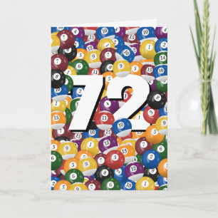 Geburtstag Billiard Balls zum 72. Geburtstag Karte