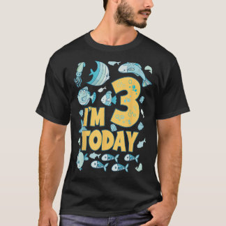 Geburtstag bin ich 3 heute 3. Party Aquarium Ocean T-Shirt