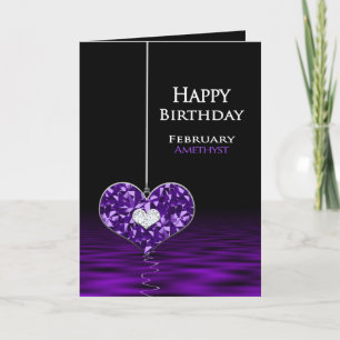 Geburtstag - Birthstone - Februar - Amethyst Karte
