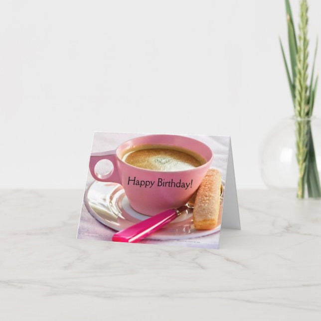 Geburtstag Biscotti und Kaffee Geburtstagskarte Karte (Vorderseite)