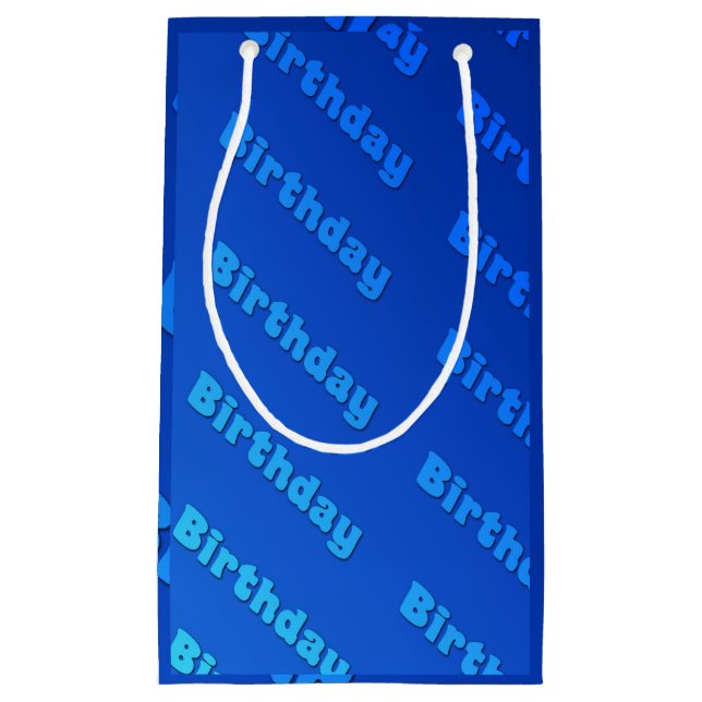 Geburtstag (blau) kleine geschenktüte (Vorderseite)