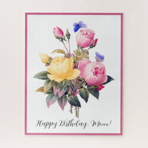 Geburtstag Blumenrosa Gelbe Rosen Lila Schmetterli Puzzle