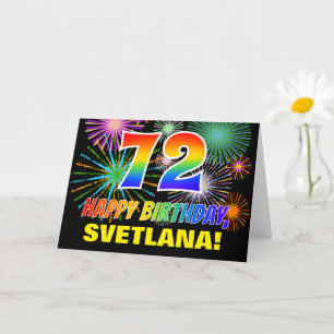 Geburtstag: Bold, Fun, Fireworks, Rainbow 72 Karte
