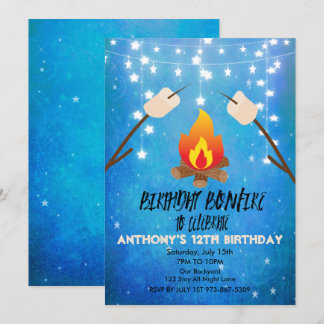 Geburtstag Bonfire Campingplatz Geburtstagsparty Einladung