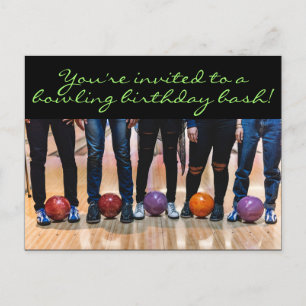 Geburtstag Bowling Party Postkarte Einladung