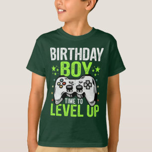 Geburtstag Boy Time to Level Up Geschenkboten T-Shirt