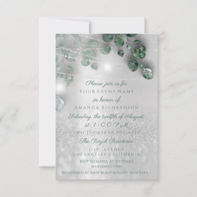 Geburtstag Brautparty Light Jar Rustikales Silver Einladung (Vorderseite)