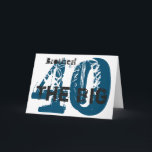 Geburtstag, Bruder, blau, schwarz, weiß. Karte<br><div class="desc">Ein weißer Hintergrund mit schwarzem und blauem Text,  an diesem 40. Geburtstag,  der einen Bruder begrüßt. Meine freundlichen Grüße.</div>