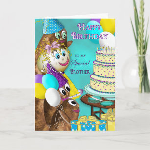 GEBURTSTAG - BRUDER - KARTOFFELFAMILIENSAMMLUNG KARTE