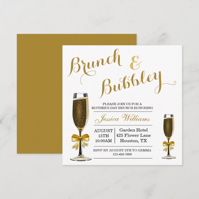 Geburtstag & Brunch Einladung (Vorne/Hinten)