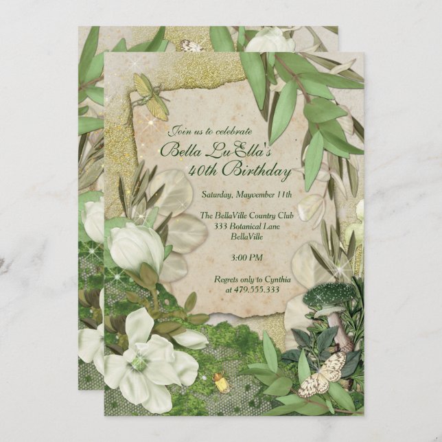 Geburtstag Brunch Mütter Tag Mittagessen Einladung (Vorne/Hinten)