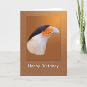 Geburtstag, Caracara-Vogel mit Haube Karte