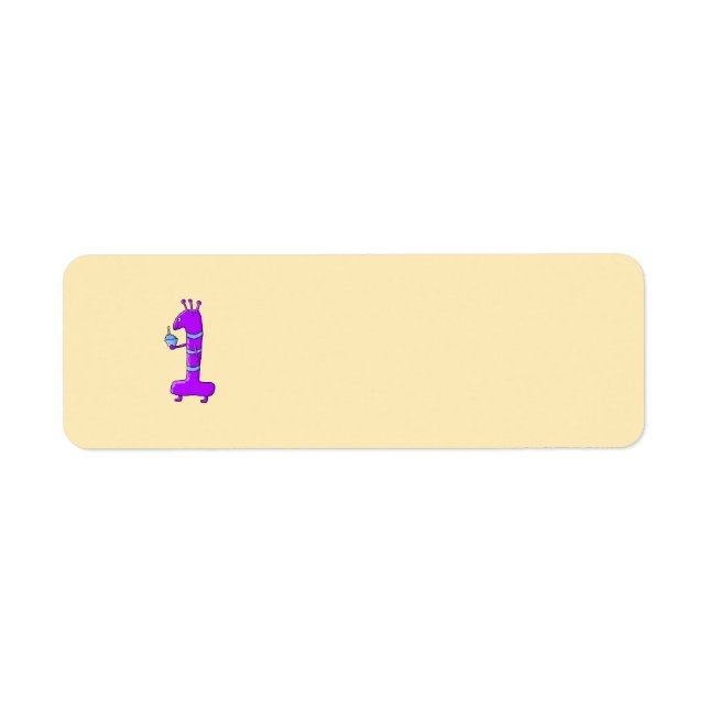 Geburtstag. Cartoon auf Lila. (Vorne)