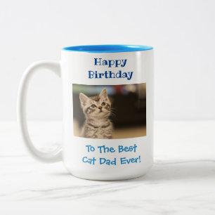 Geburtstag Cat Vater World's Best Ever Niedlich Pe Zweifarbige Tasse