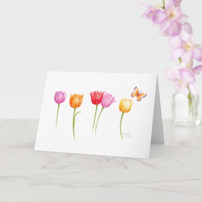 Geburtstag Christliche Tulpen Bless You Card Karte (Orchidee)