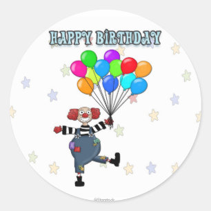 Geburtstag Clown Stickers