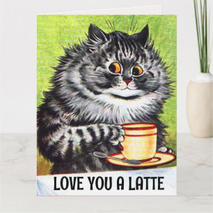 GEBURTSTAG COFFEE KATZE KUNST LIEBE GROSSE KARTE K