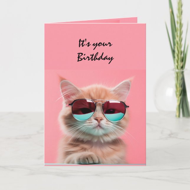 Geburtstag Cool Klasse Kitten Cat Fun Spaß Karte (Vorderseite)