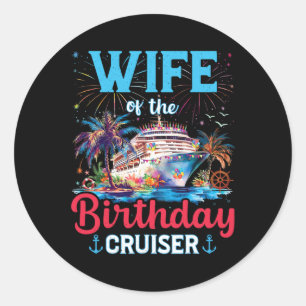 Geburtstag Cruiser Familienurlaub Matching Apparel Runder Aufkleber