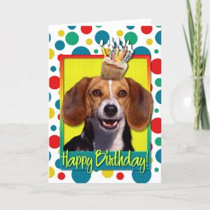 Geburtstag Cupcake - Beagle Karte