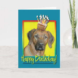 Geburtstag Cupcake - Rhodesian Ridgeback Karte