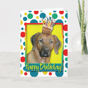 Geburtstag Cupcake - Rhodesian Ridgeback Karte