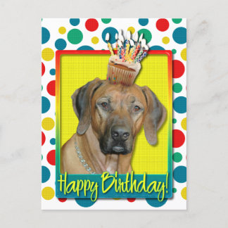 Geburtstag Cupcake - Rhodesian Ridgeback Postkarte