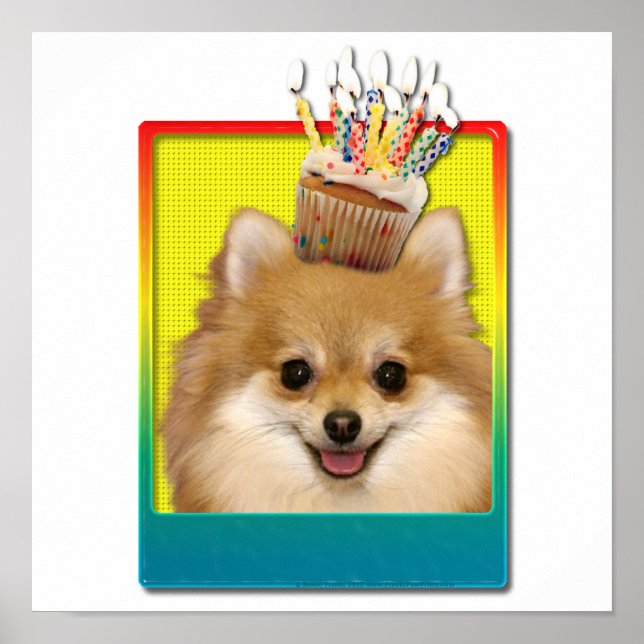 Geburtstag Cupcake - Spitz Poster (Vorne)