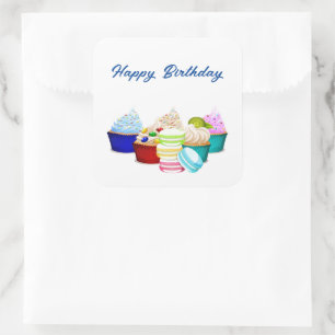 Geburtstag Cupcake Stickers
