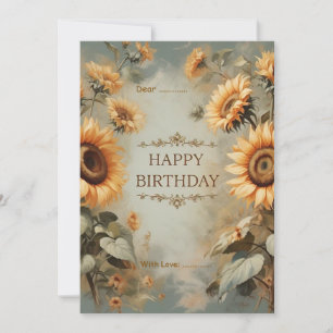 Geburtstag Custom Sun Blume Bloral Feiertagskarte