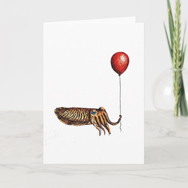 Geburtstag Cuttlefish Card Karte (Vorderseite)