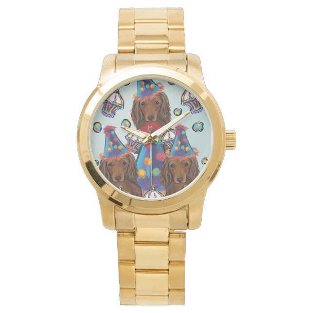GEBURTSTAG DACKELN ARMBANDUHR (Vorderseite)