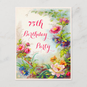 Geburtstag Dahlias und Peonies Viktorianisch Garde Einladung