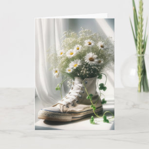 Geburtstag Daisy Bouquet in einem Sneaker Karte