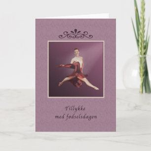 Geburtstag, Dänische, Ballerina im Rot Karte