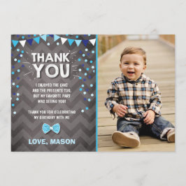 Geburtstag danken Ihnen, Junge einer Marine-Blau Dankeskarte