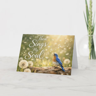Geburtstag 'Dann singt meine Seele' mit Blaumeise Karte