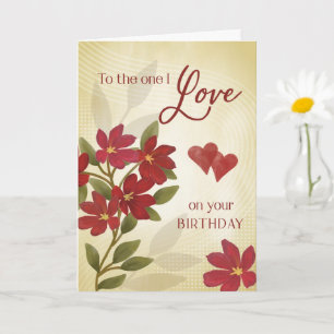 Geburtstag dem, den ich liebe, rote Floral-Collage Karte