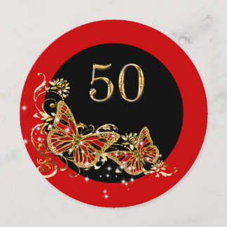 Geburtstag der 50. Frau | Rotgold Einladung