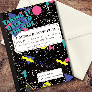 Geburtstag der 90er, Retro Composite-Notebook Einladung