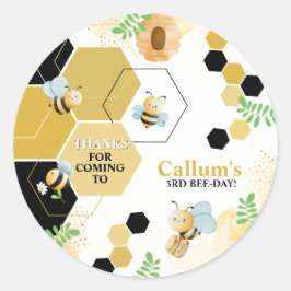 Geburtstag der Biene Runder Aufkleber